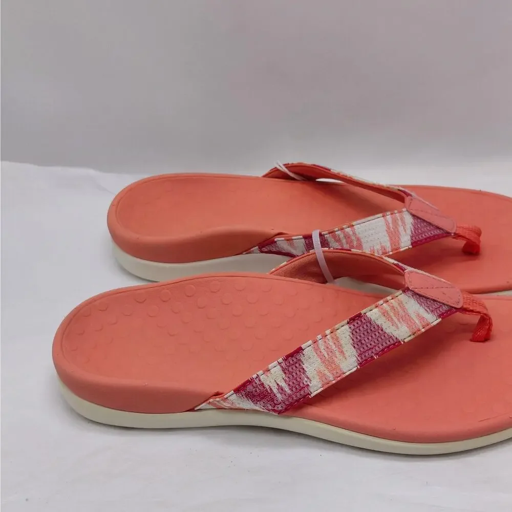 Vionic Womens Flip Flop Sandals Size 7 Sequin Comfort Vacation Resort Chic Flats